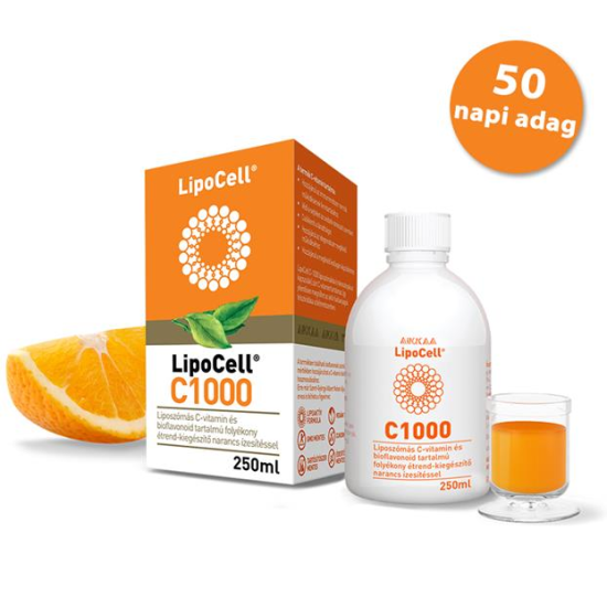 LipoCell C1000 liposzómás étrendkiegészítő C-vitaminnal és bioflavonoiddal 250 ml